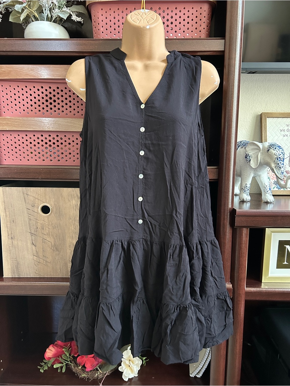 Nine West Women’s Small Black Tiered Dress